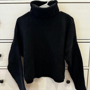 Abercrombie Black Ribbed Turtleneck Sweater
